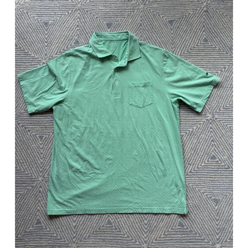 Fennec Sunwashed Collection Cotton/Spandex Polo‎ - Green/White - XL